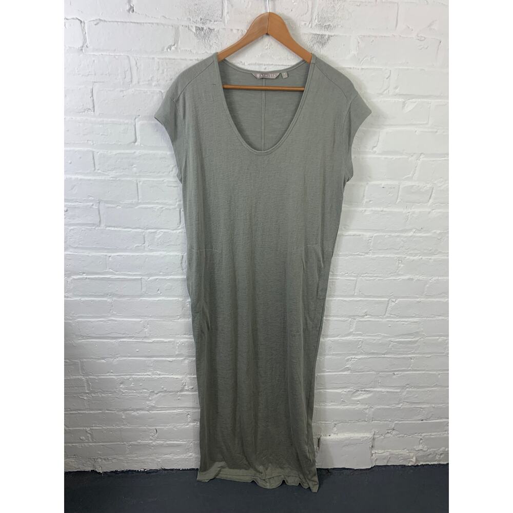 Athleta Women's Martinique Maxi Dress Cap Sleeve Sage Green Size Medium